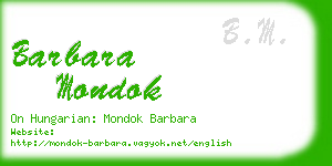 barbara mondok business card